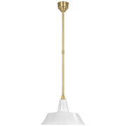 Visual Comfort Signature - TOB 5803HAB-WHT - LED Pendant - Academy Barn Light - Hand-Rubbed Antique Brass