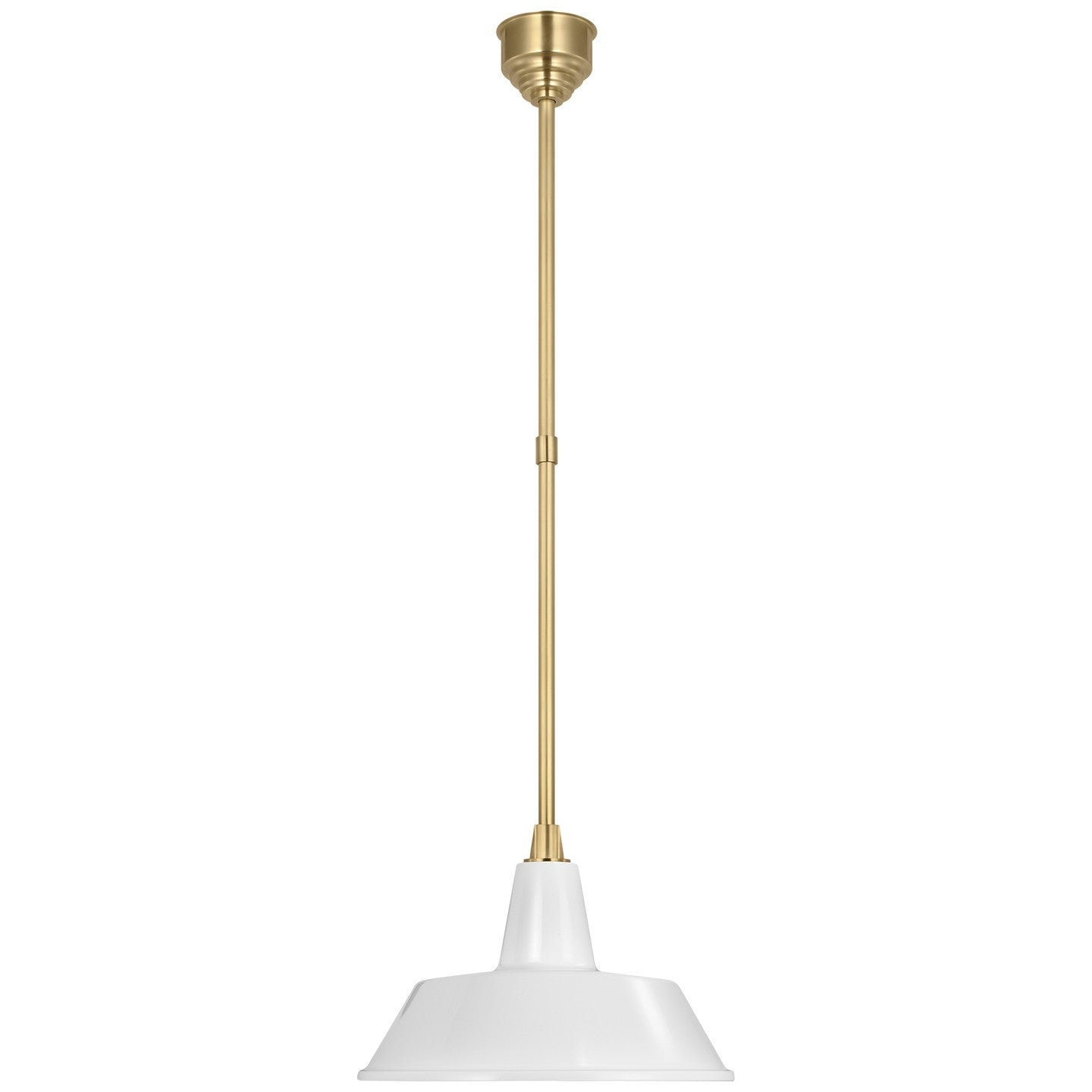 Visual Comfort Signature - TOB 5803HAB-WHT - LED Pendant - Academy Barn Light - Hand-Rubbed Antique Brass