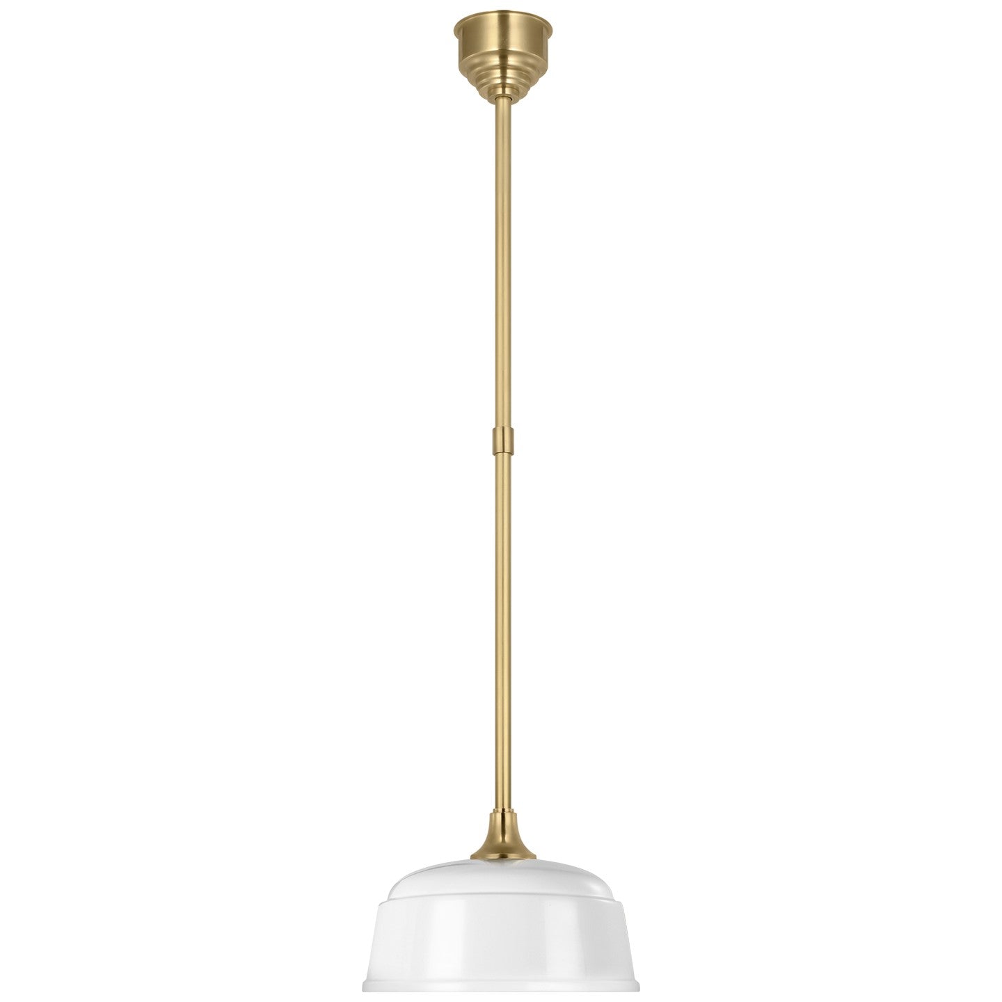 Visual Comfort Signature - TOB 5811HAB-WHT - LED Pendant - Academy Barn Light - Hand-Rubbed Antique Brass