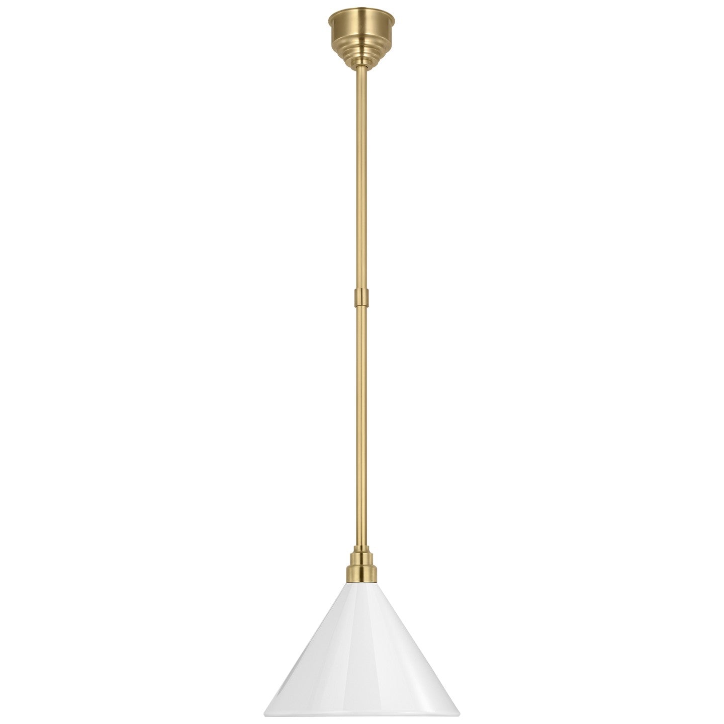 Visual Comfort Signature - TOB 5819HAB-WHT - LED Pendant - Academy Barn Light - Hand-Rubbed Antique Brass