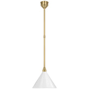 Visual Comfort Signature - TOB 5819HAB-WHT - LED Pendant - Academy Barn Light - Hand-Rubbed Antique Brass