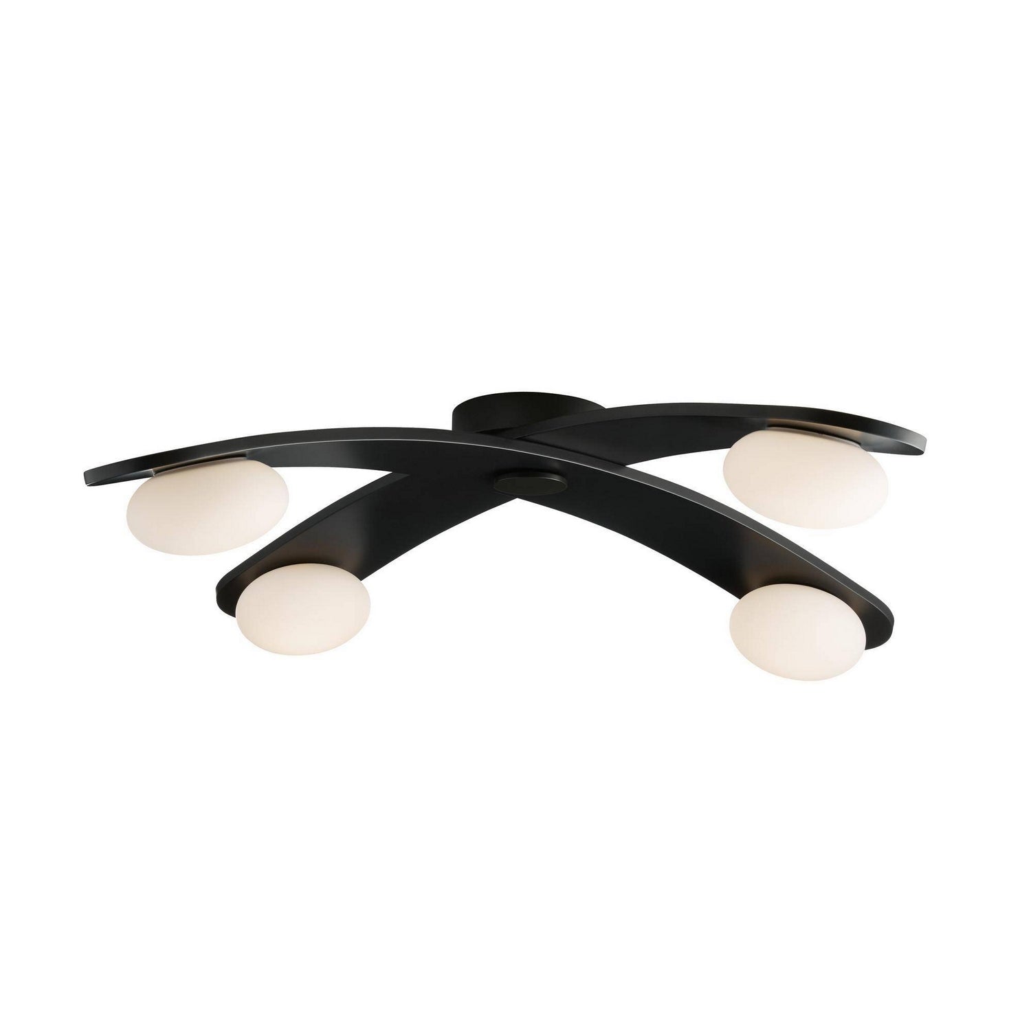Arteriors - DFC26 - LED Flush Mount - Axia - Blackened Iron/Matte Opal