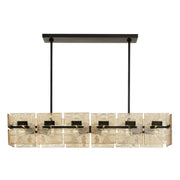Arteriors - DLC49 - Six Light Linear Chandelier - Vetrina - Molten Umber/English Bronze