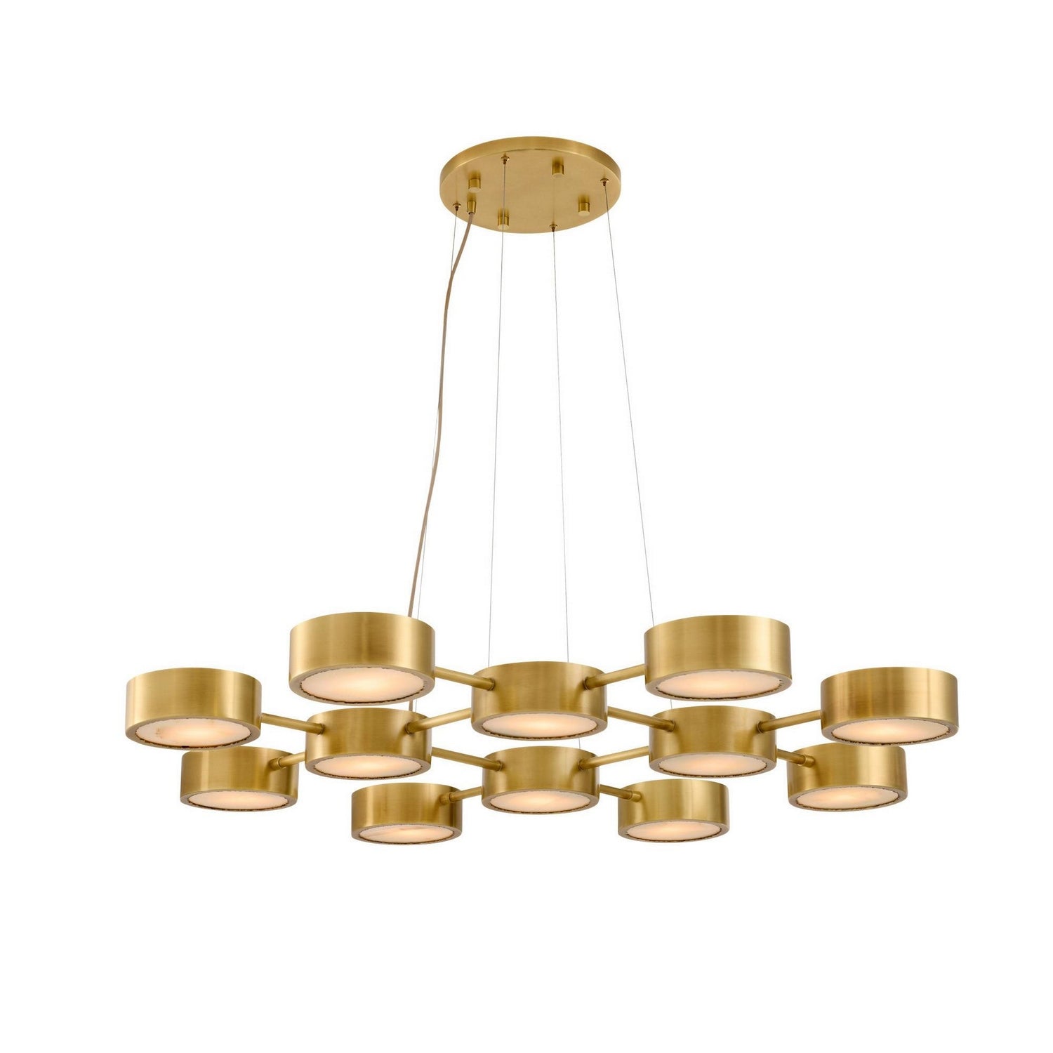 Arteriors - DLC50 - 12 Light Chandelier - Wright Grid - Antique Brass/White