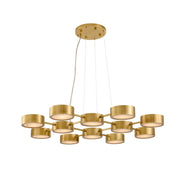 Arteriors - DLC50 - 12 Light Chandelier - Wright Grid - Antique Brass/White