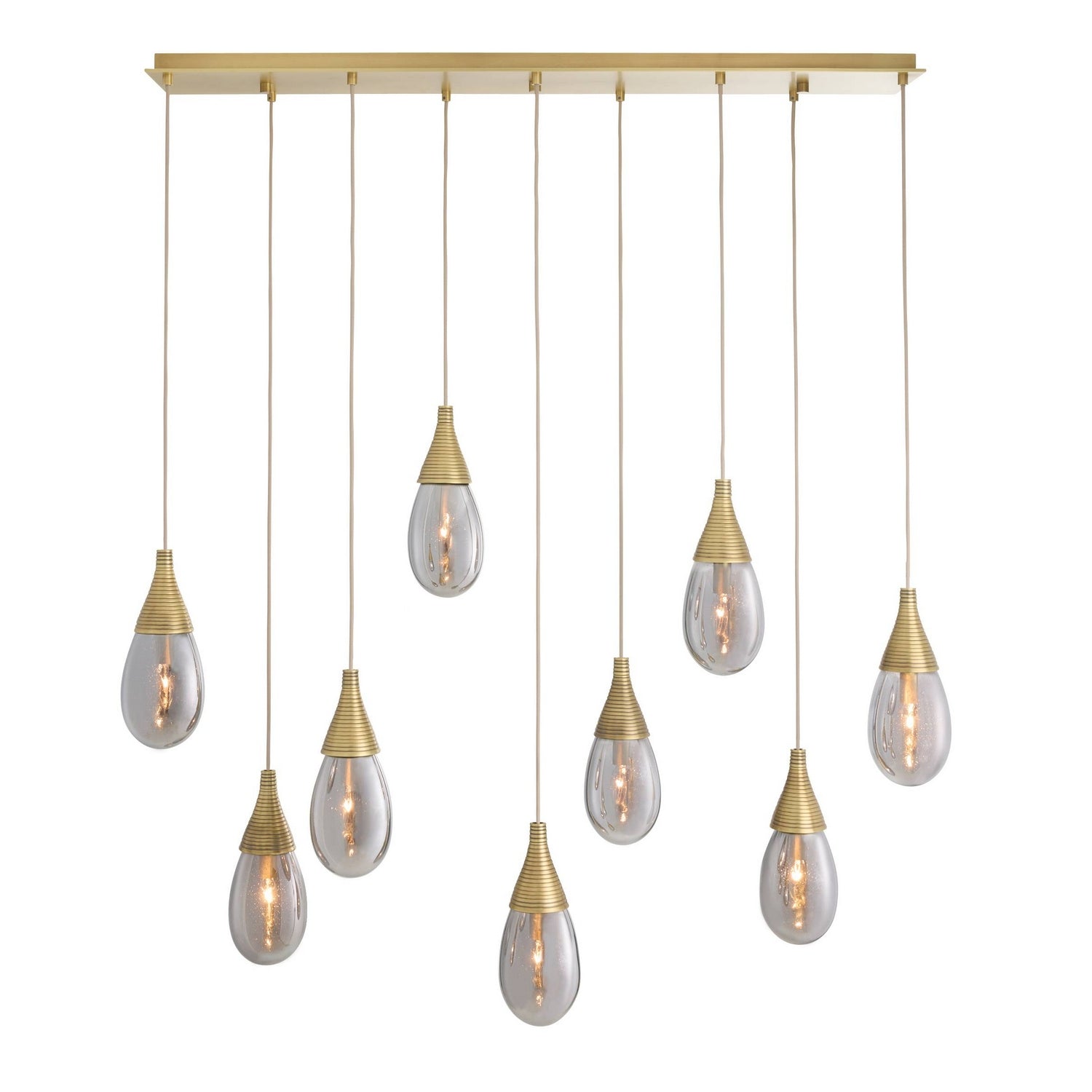 Arteriors - DLC56 - Nine Light Chandelier - Giselle - Smoke Luster/Antique Brass