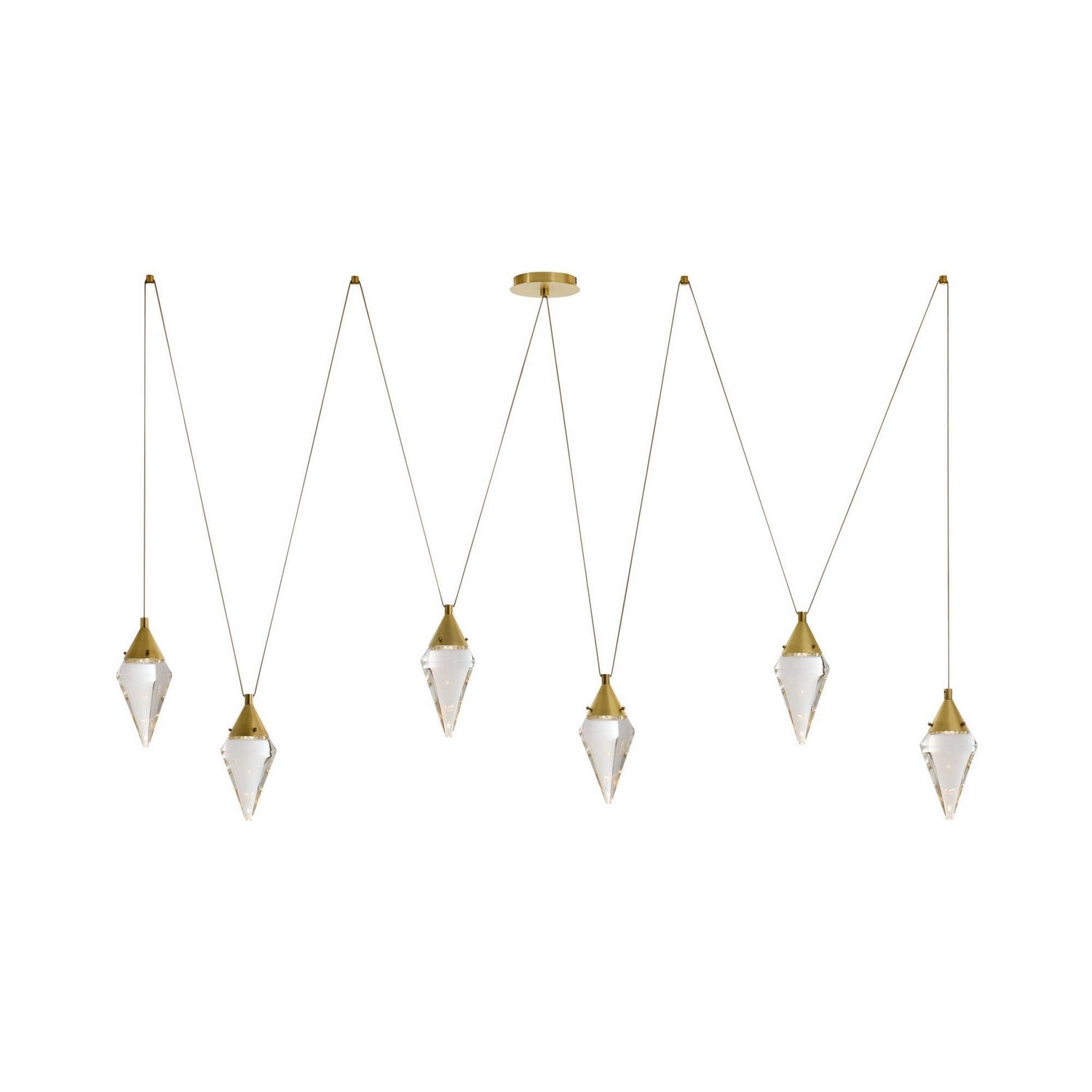 Arteriors - DLC60 - LED Chandelier - Berkley - Clear/Antique Brass