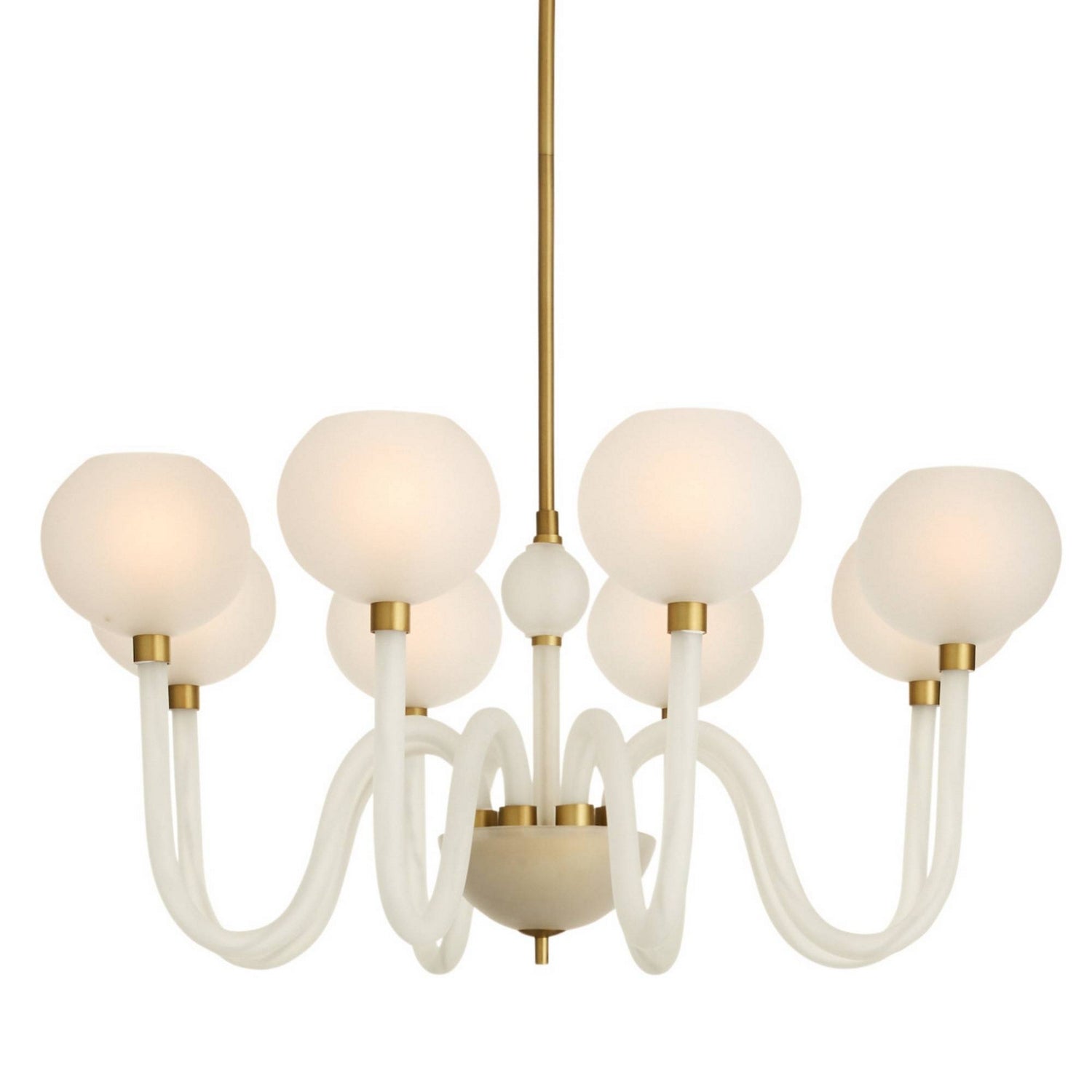 Arteriors - DMC37 - Eight Light Chandelier - Tebaldi - Clear Etched/Antique Brass