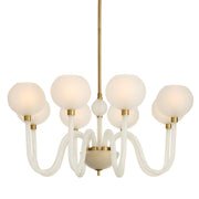 Arteriors - DMC37 - Eight Light Chandelier - Tebaldi - Clear Etched/Antique Brass
