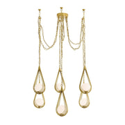 Arteriors - DMC38 - Six Light Chandelier - Ova - Antique Brass/Opal