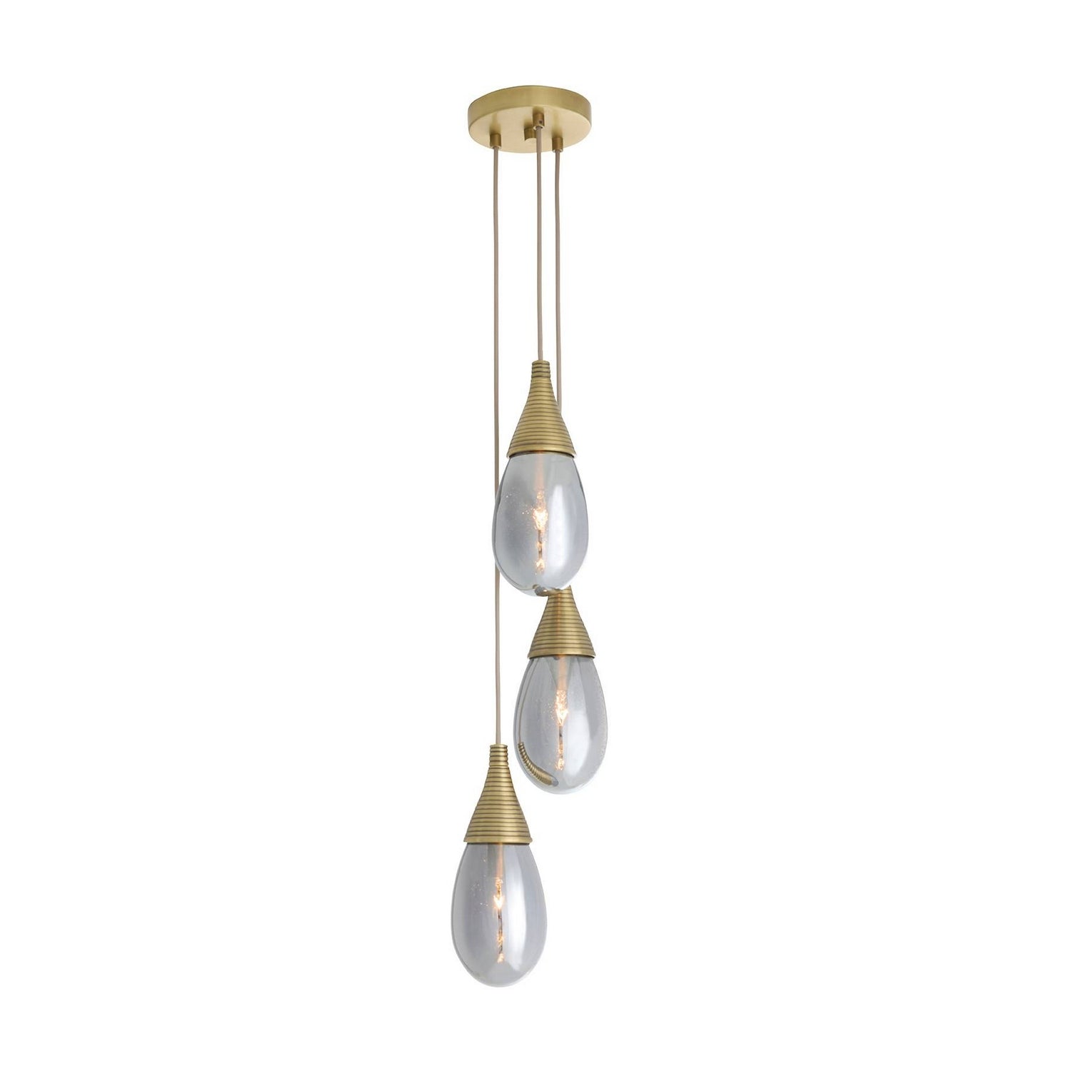 Arteriors - DPC35 - Three Light Chandelier - Giselle - Smoke Luster/Antique Brass