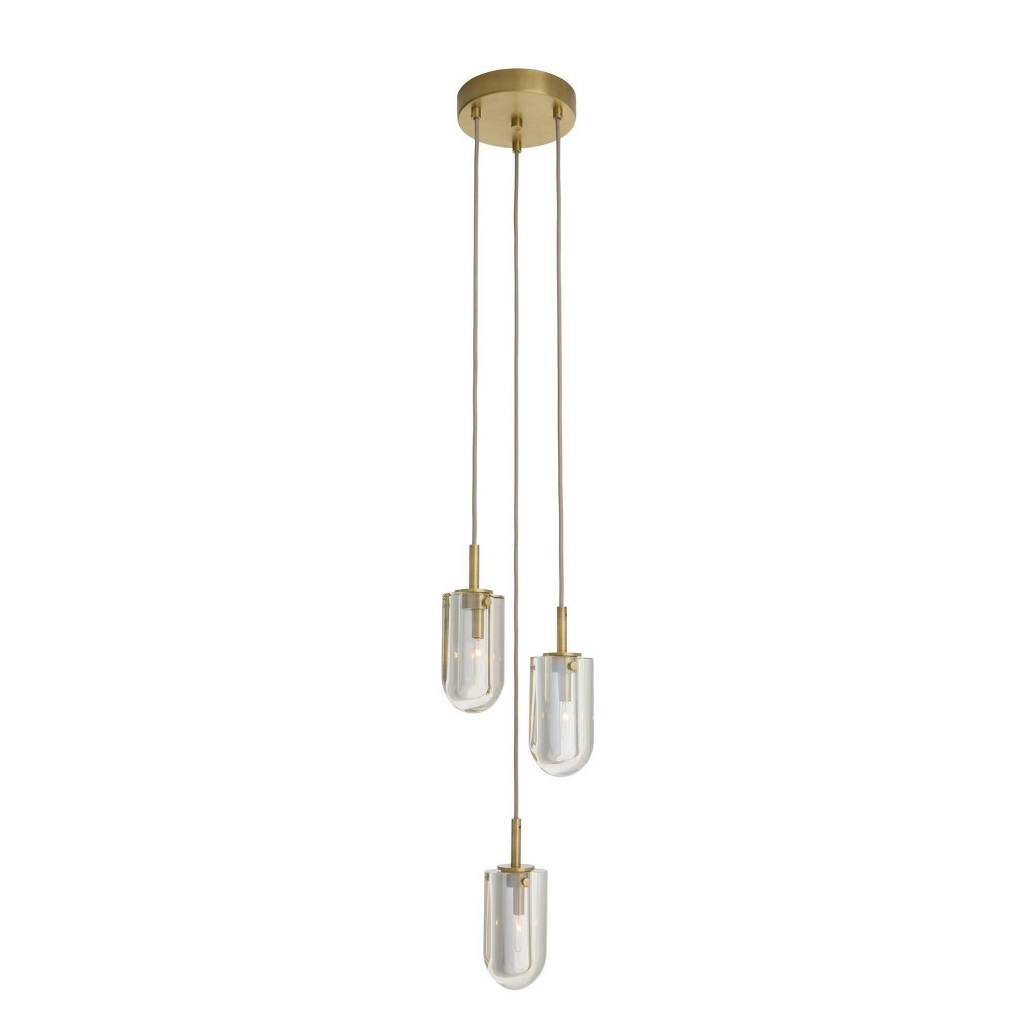 Arteriors - DPC29 - Three Light Chandelier - Javier - Champagne/Antique Brass