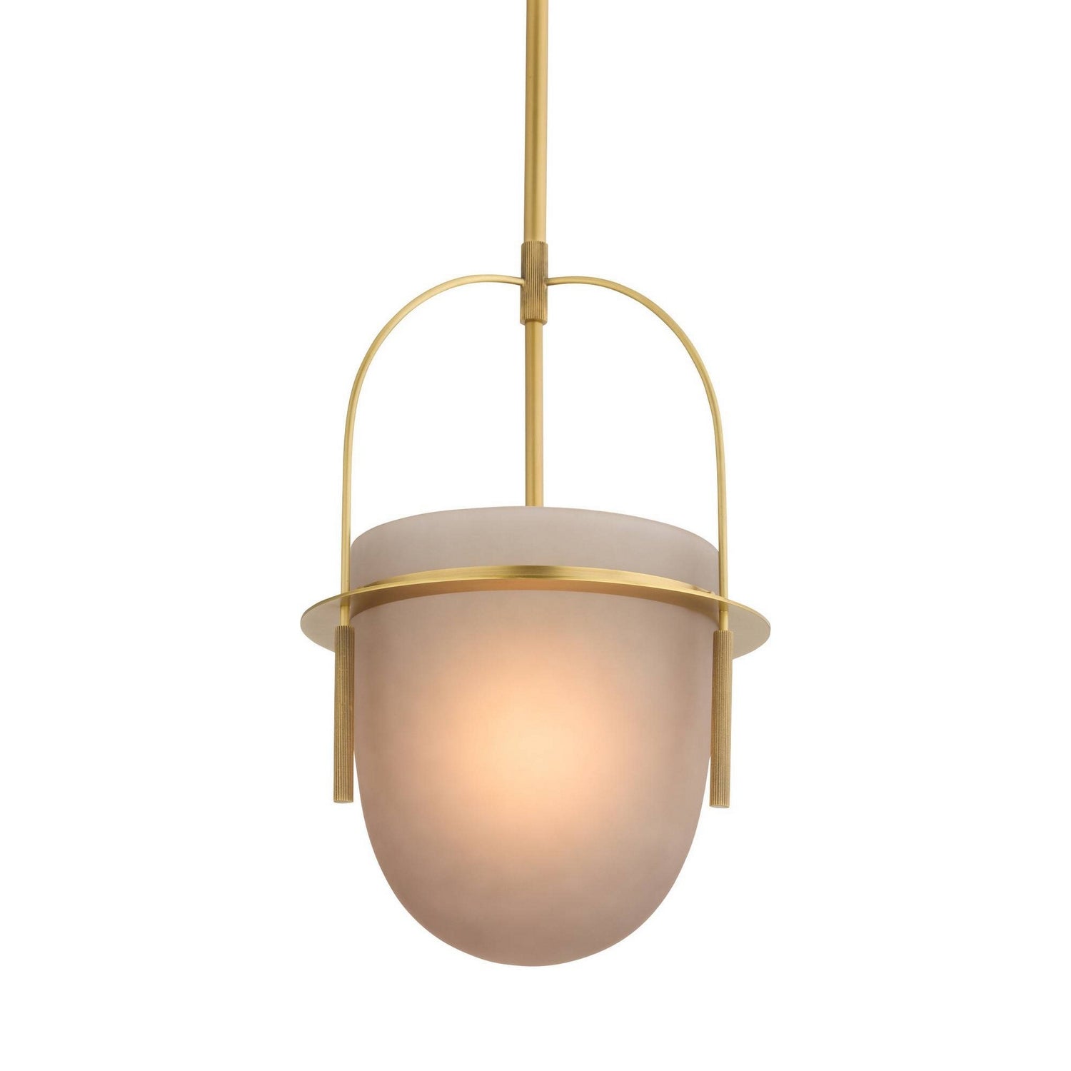 Arteriors - DPC37 - One Light Pendant - Kathleen - Frosted Smoke/Antique Brass