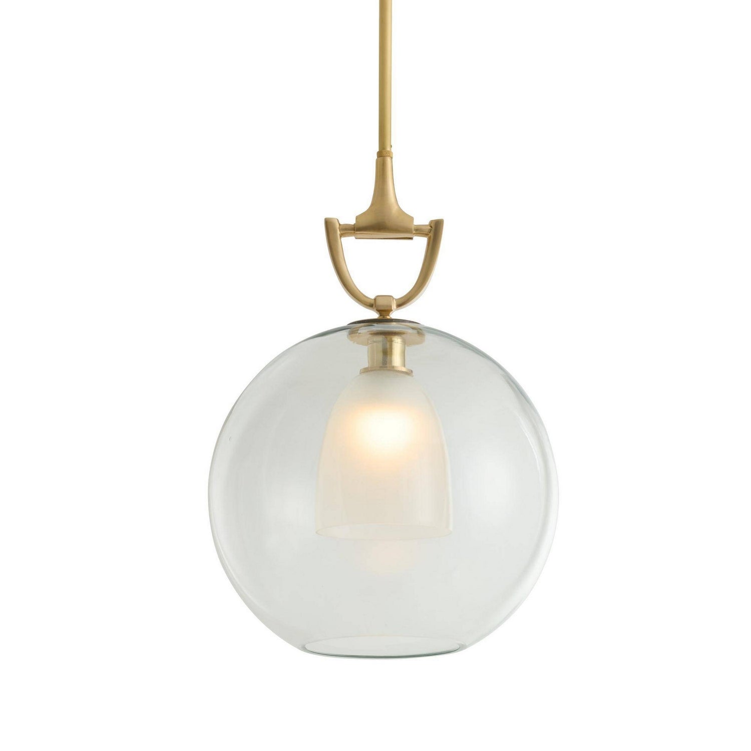 Arteriors - DPI15 - One Light Pendant - Estribo - Clear/Antique Brass