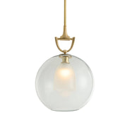 Arteriors - DPI15 - One Light Pendant - Estribo - Clear/Antique Brass