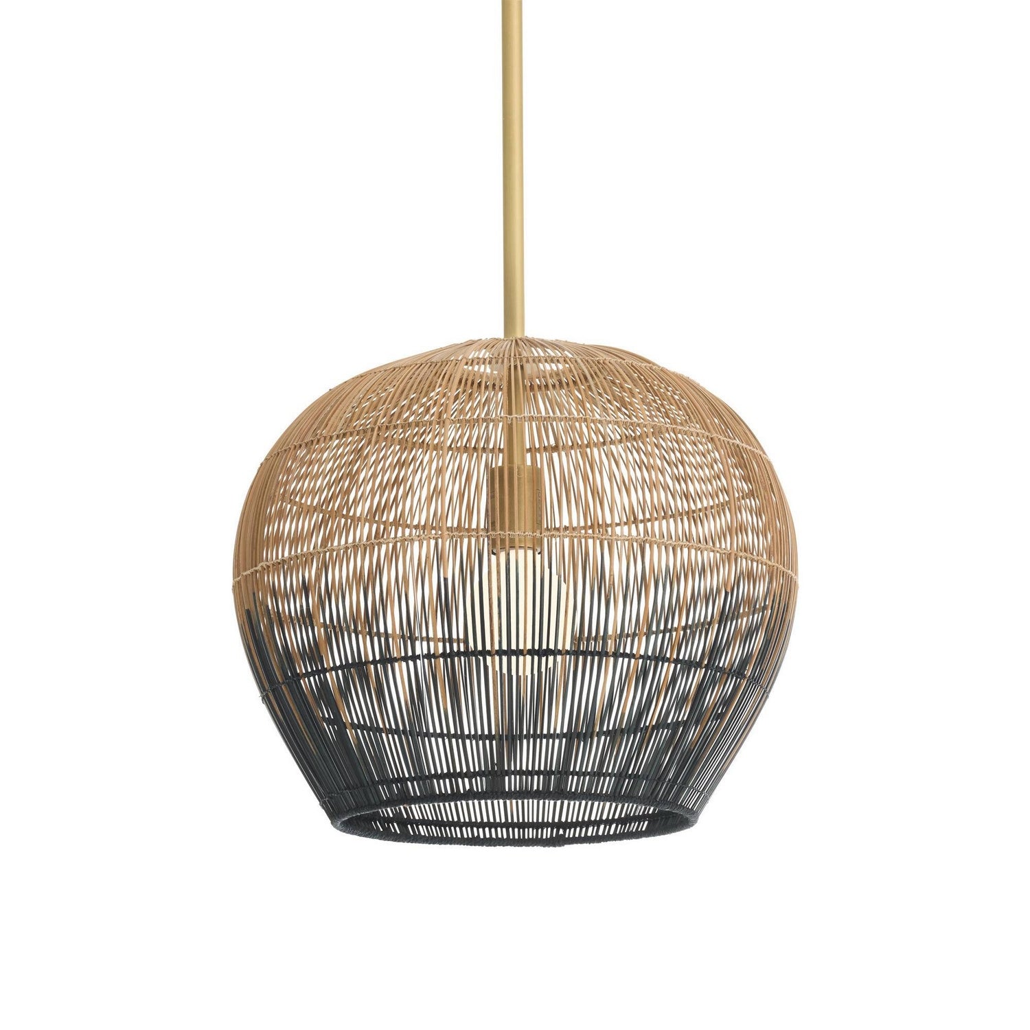Arteriors - DPS09 - One Light Pendant - Swami - Natural and Black/Antique Brass