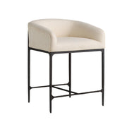 Arteriors - FSI32 - Counter Stool - Osbourne - Oxford White/Blackened Iron