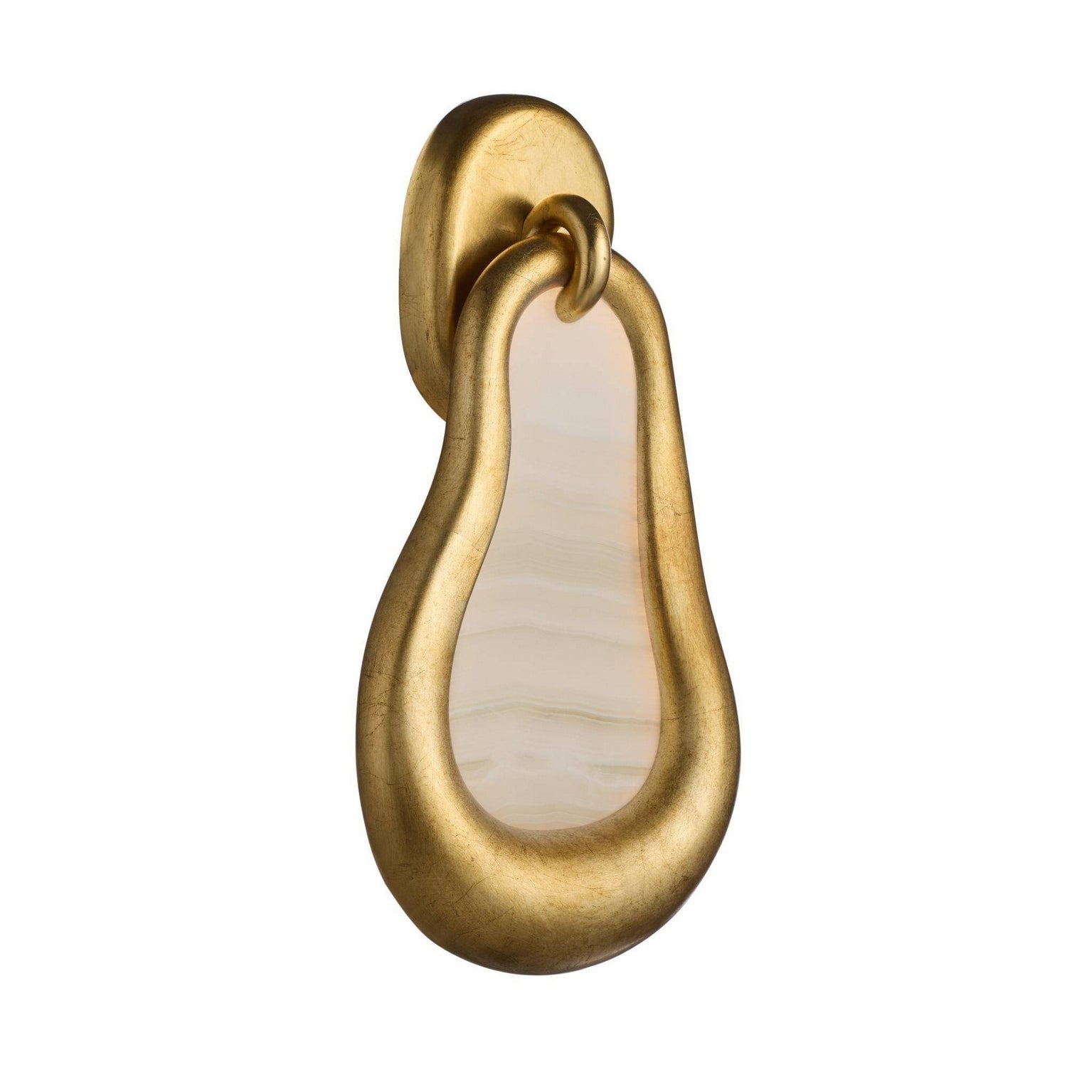 Arteriors - GDDWC04 - LED Wall Sconce - Elsa - White/Antiqued Gold Leaf