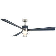 Minka Aire - F768L-BNW/NVY - 65"Ceiling Fan - Nauticus - Brushed Nickel Wet With Navy Blades