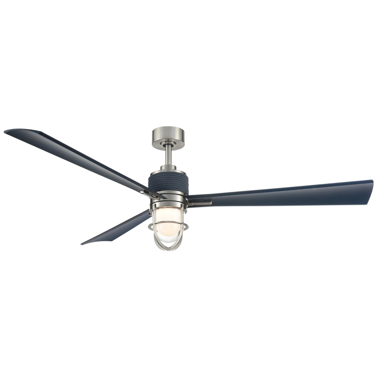 Minka Aire - F768L-BNW/NVY - 65"Ceiling Fan - Nauticus - Brushed Nickel Wet With Navy Blades