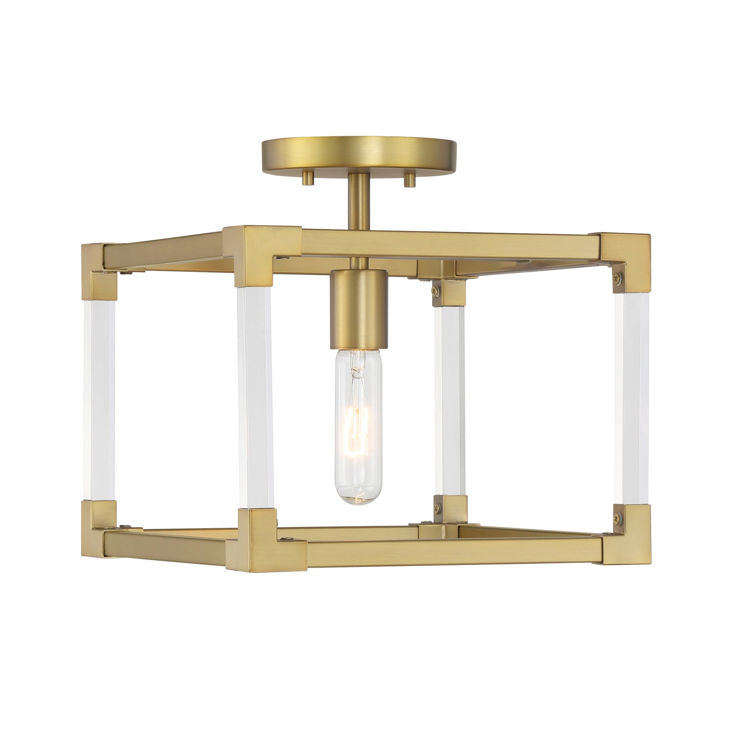 Minka-Lavery - 1455-695 - One Light Semi Flush Mount - Oro District - Soft Brass