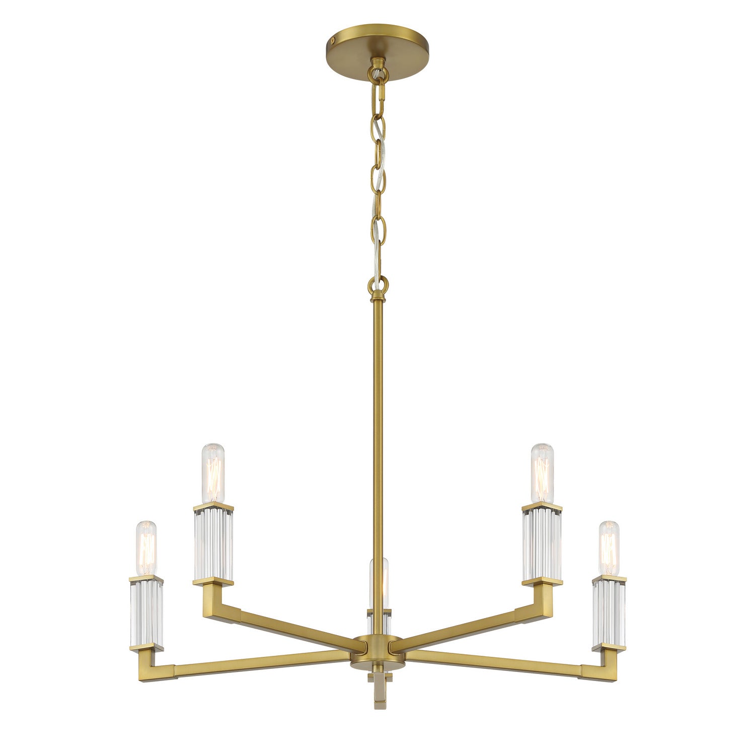 Minka-Lavery - 1457-695 - Five Light Chandelier - Oro District - Soft Brass