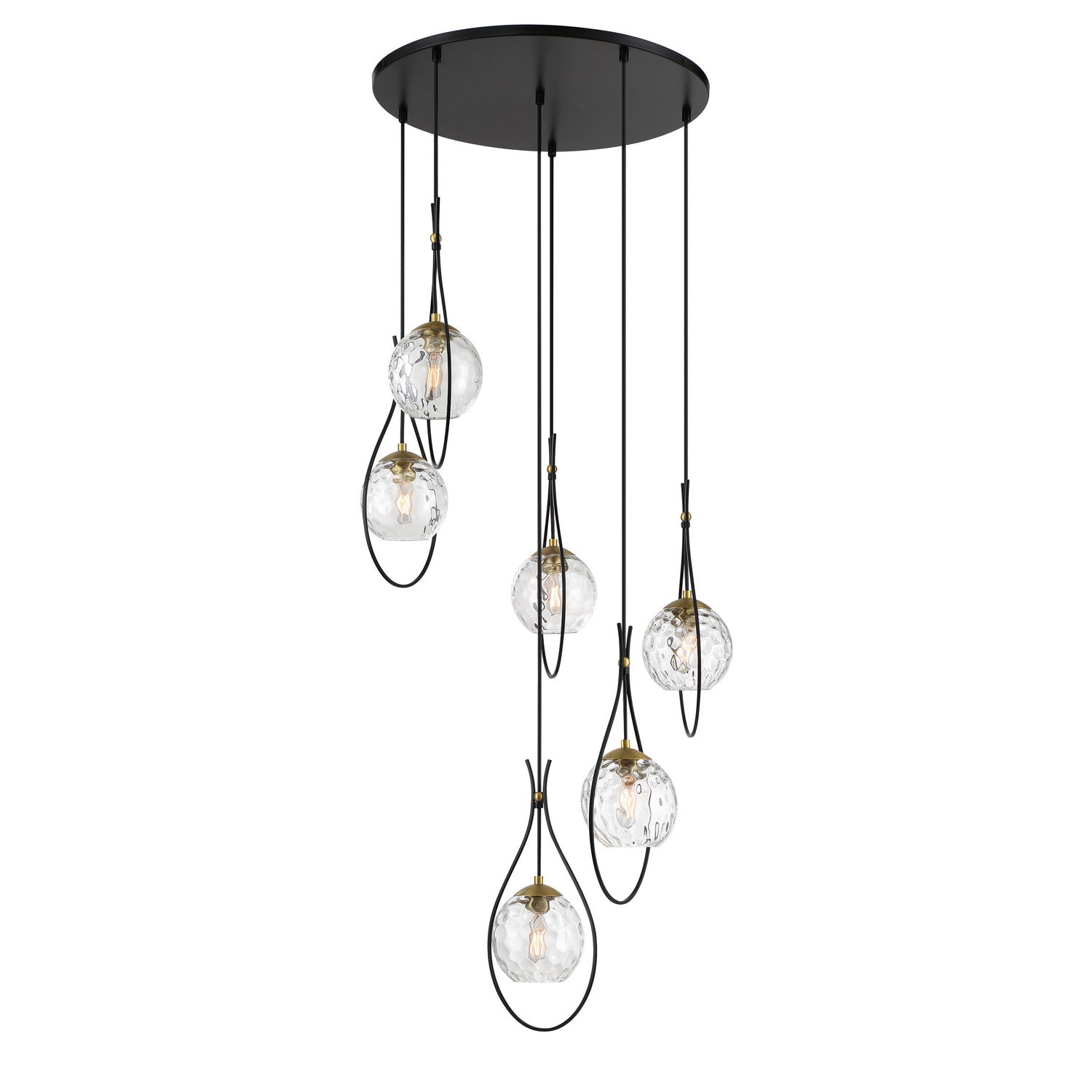 Minka-Lavery - 1536-726 - Six Light Pendant - Cody - Coal And Soft Brass