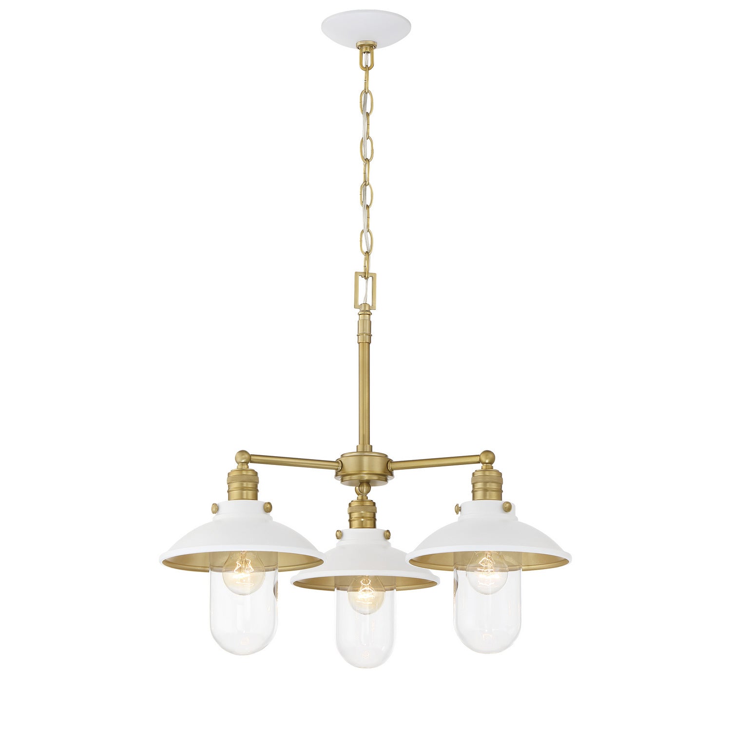 Minka-Lavery - 5138-799 - Three Light Chandelier - Downtown Edison - White And Soft Brass