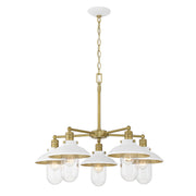 Minka-Lavery - 5139-799 - Five Light Chandelier - Downtown Edison - White And Soft Brass