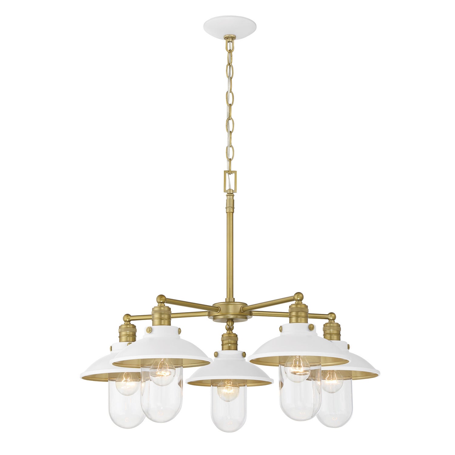 Minka-Lavery - 5139-799 - Five Light Chandelier - Downtown Edison - White And Soft Brass
