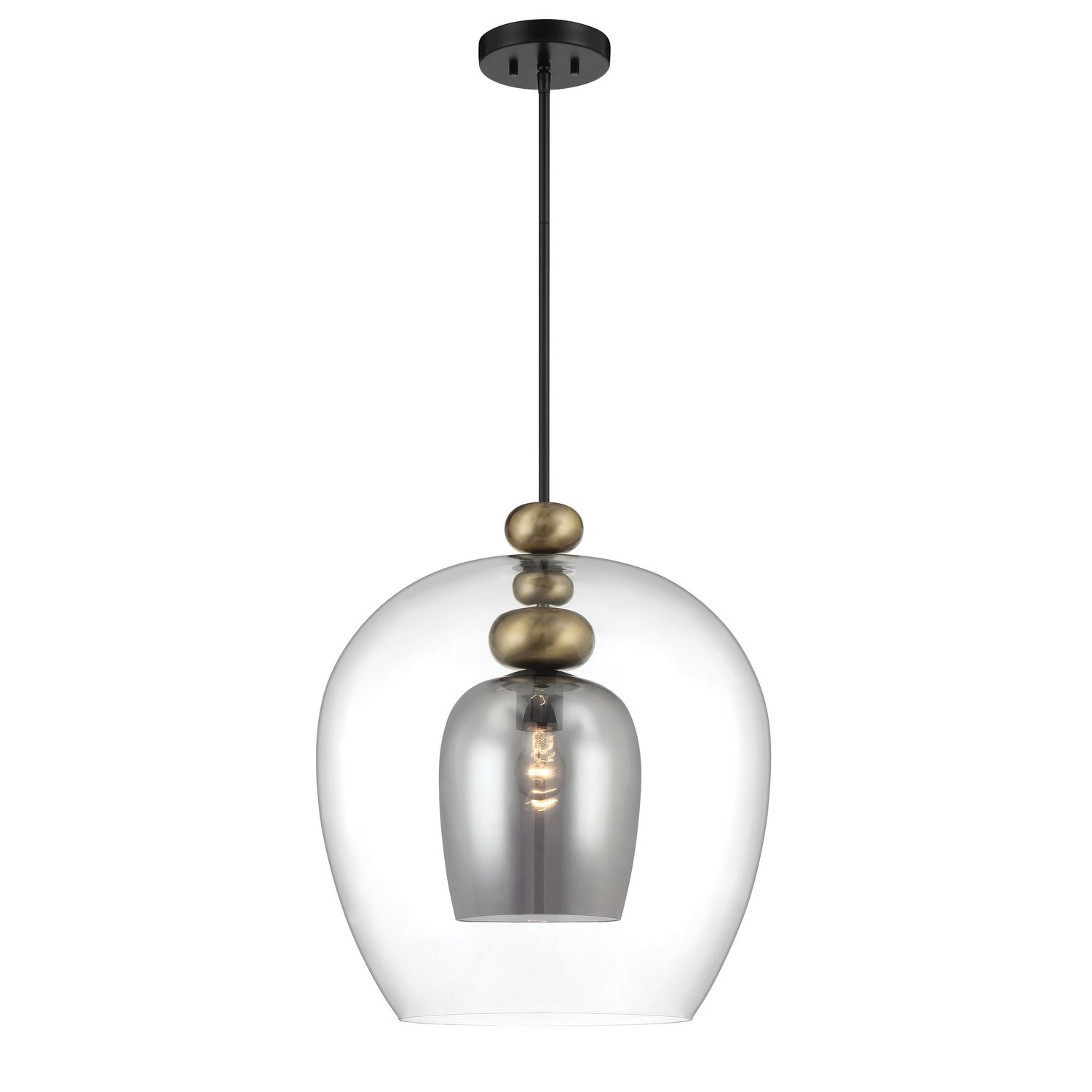 Metropolitan - N6662-865 - One Light Pendant - Amesbury - Coal And Oxidized Aged Brass