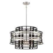Metropolitan - N7985-420 - Six Light Pendant - Presten - Brushed Nickel With Sand Coal Highlights