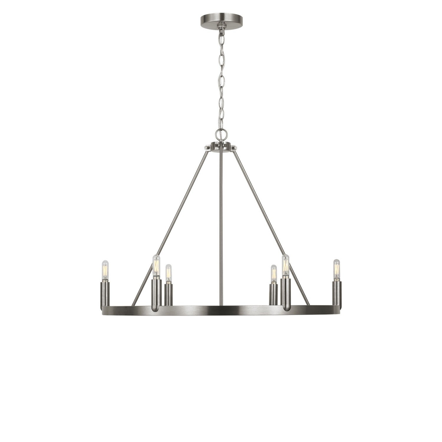 Generation Lighting - GLC2016BNE - Six Light Chandelier - Mirla - Brushed Nickel
