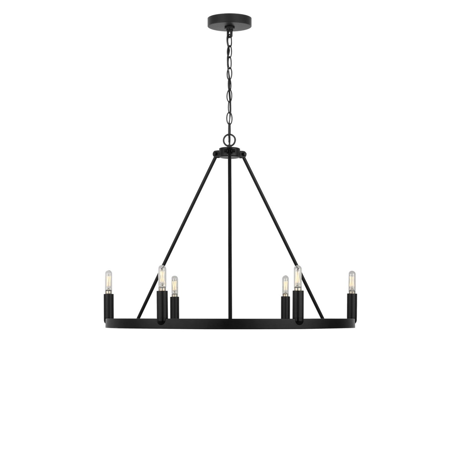 Generation Lighting - GLC2016MBK - Six Light Chandelier - Mirla - Midnight Black