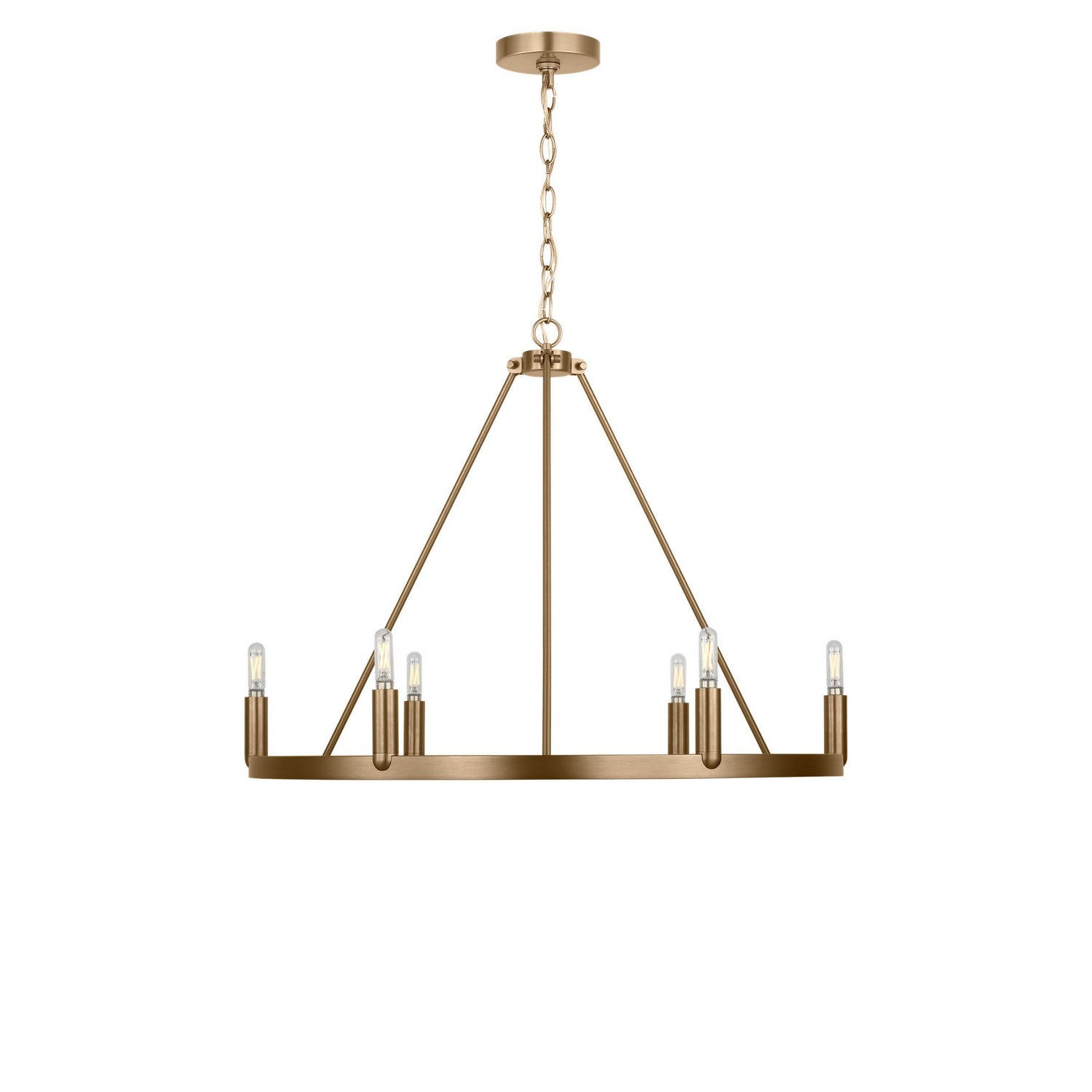 Generation Lighting - GLC2016SBE - Six Light Chandelier - Mirla - Satin Brass