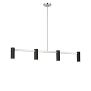 Generation Lighting - GLC2074BNE - Four Light Linear Chandelier - Zentro - Brushed Nickel