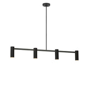 Generation Lighting - GLC2074MBK - Four Light Linear Chandelier - Zentro - Midnight Black