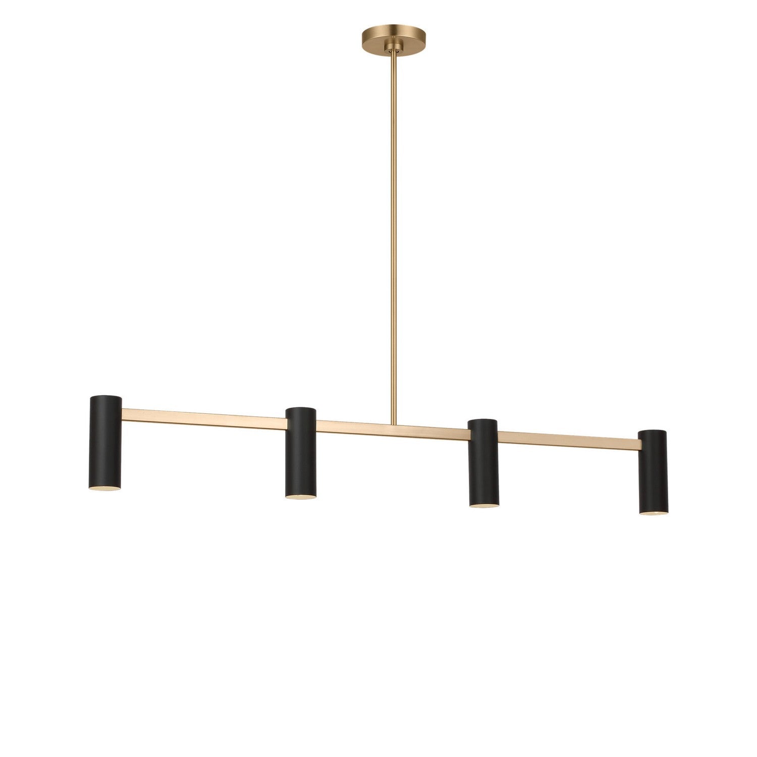 Generation Lighting - GLC2074SBE - Four Light Linear Chandelier - Zentro - Satin Brass