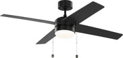 Generation Lighting - 4LNI52MBKAWD - 52" Ceiling Fan - Loni - Midnight Black