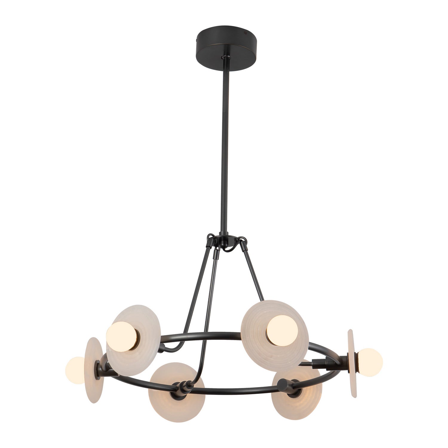 Alora - CH346028UBAR - LED Chandelier - Dahlia - Urban Bronze/Alabaster