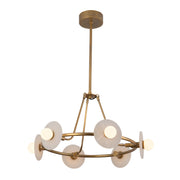 Alora - CH346028VBAR - LED Chandelier - Dahlia - Vintage Brass/Alabaster