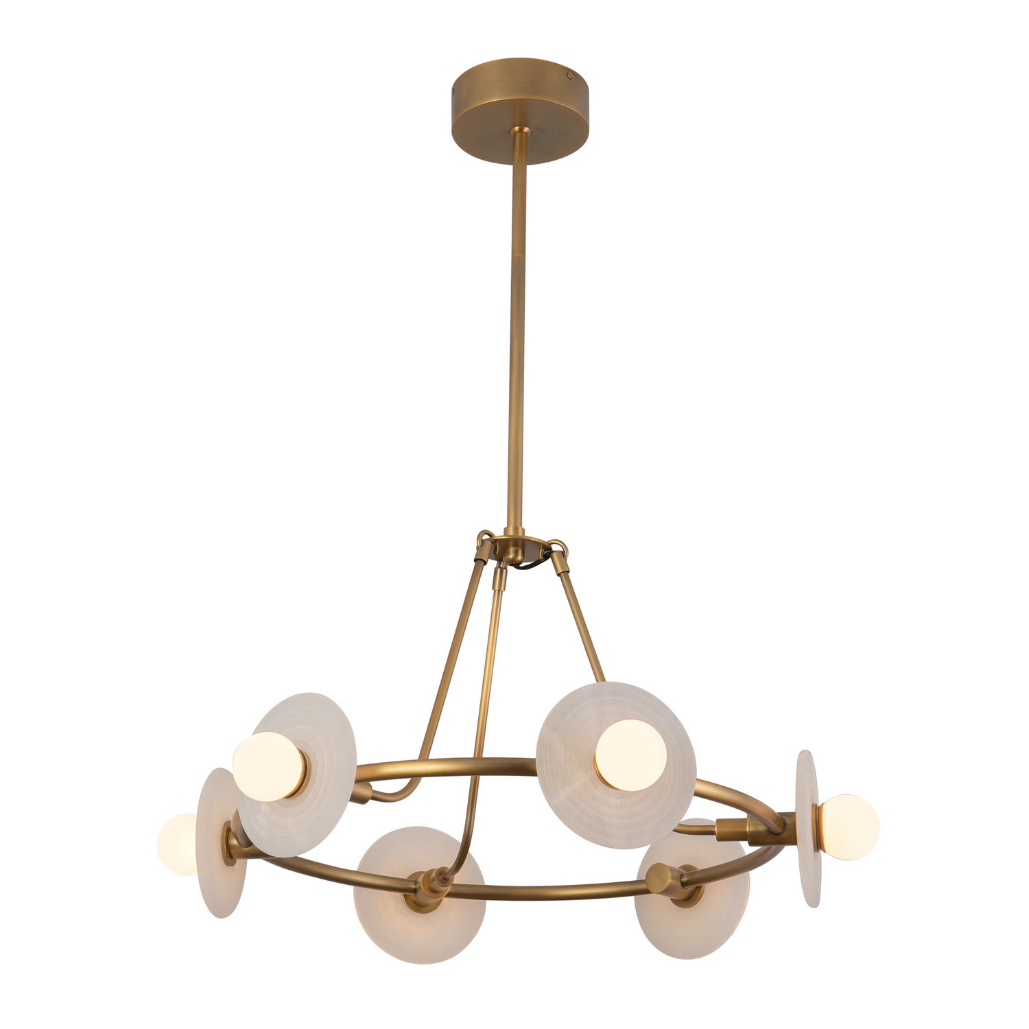 Alora - CH346028VBAR - LED Chandelier - Dahlia - Vintage Brass/Alabaster