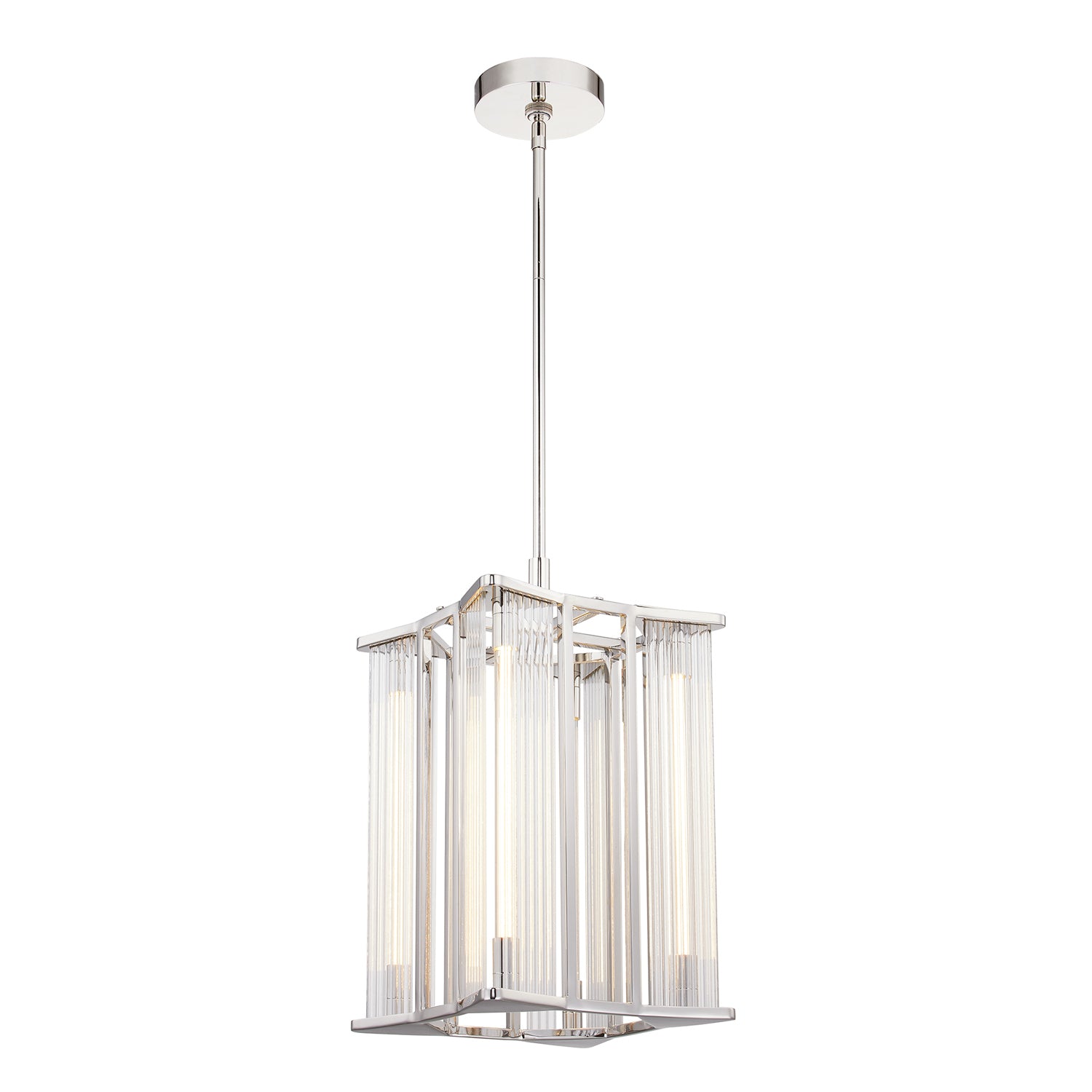 Alora - PD339415PNCR-UNV - LED Pendant - Sabre - Polished Nickel/Ribbed Glass