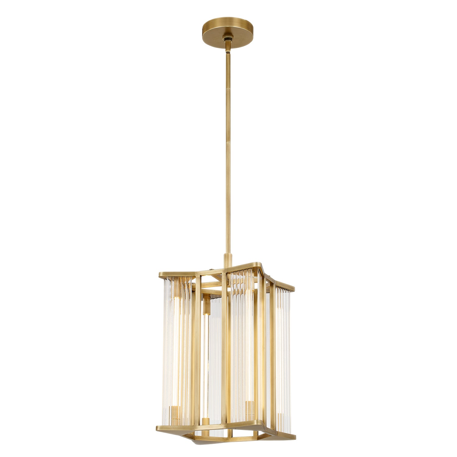 Alora - PD339415VBCR-UNV - LED Pendant - Sabre - Ribbed Glass/Vintage Brass