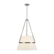 Alora - PD546719BNWL - One Light Pendant - Oliver - Brushed Nickel/White Linen