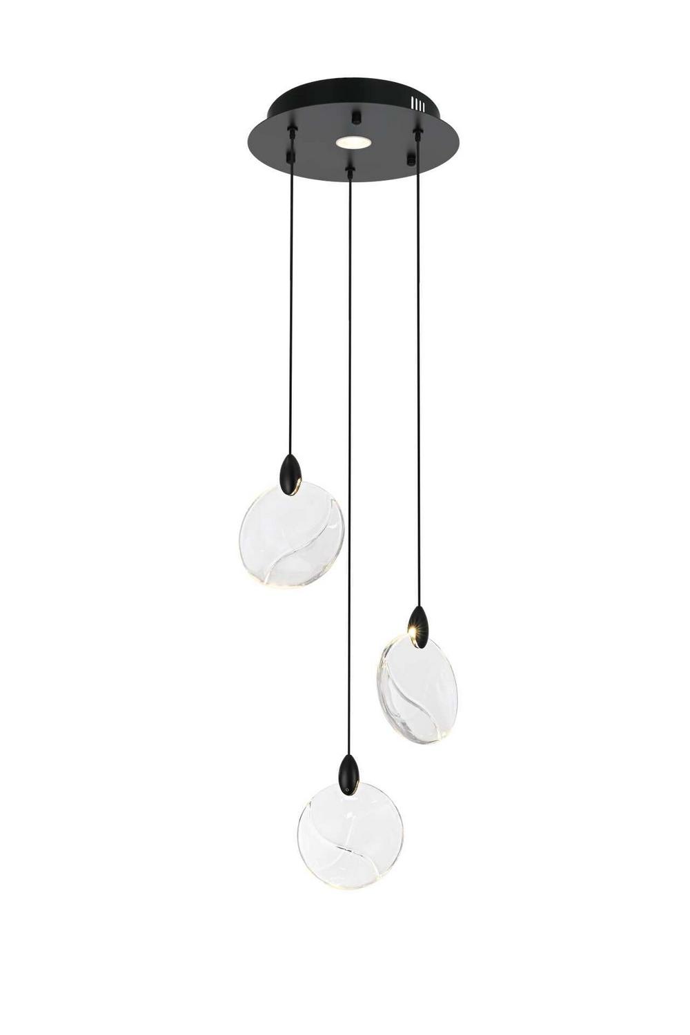 Elegant Lighting - 1012D12BK-01CR - LED Pendant - Avery - Black