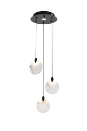 Elegant Lighting - 1012D12BK-11ST - LED Pendant - Avery - Black