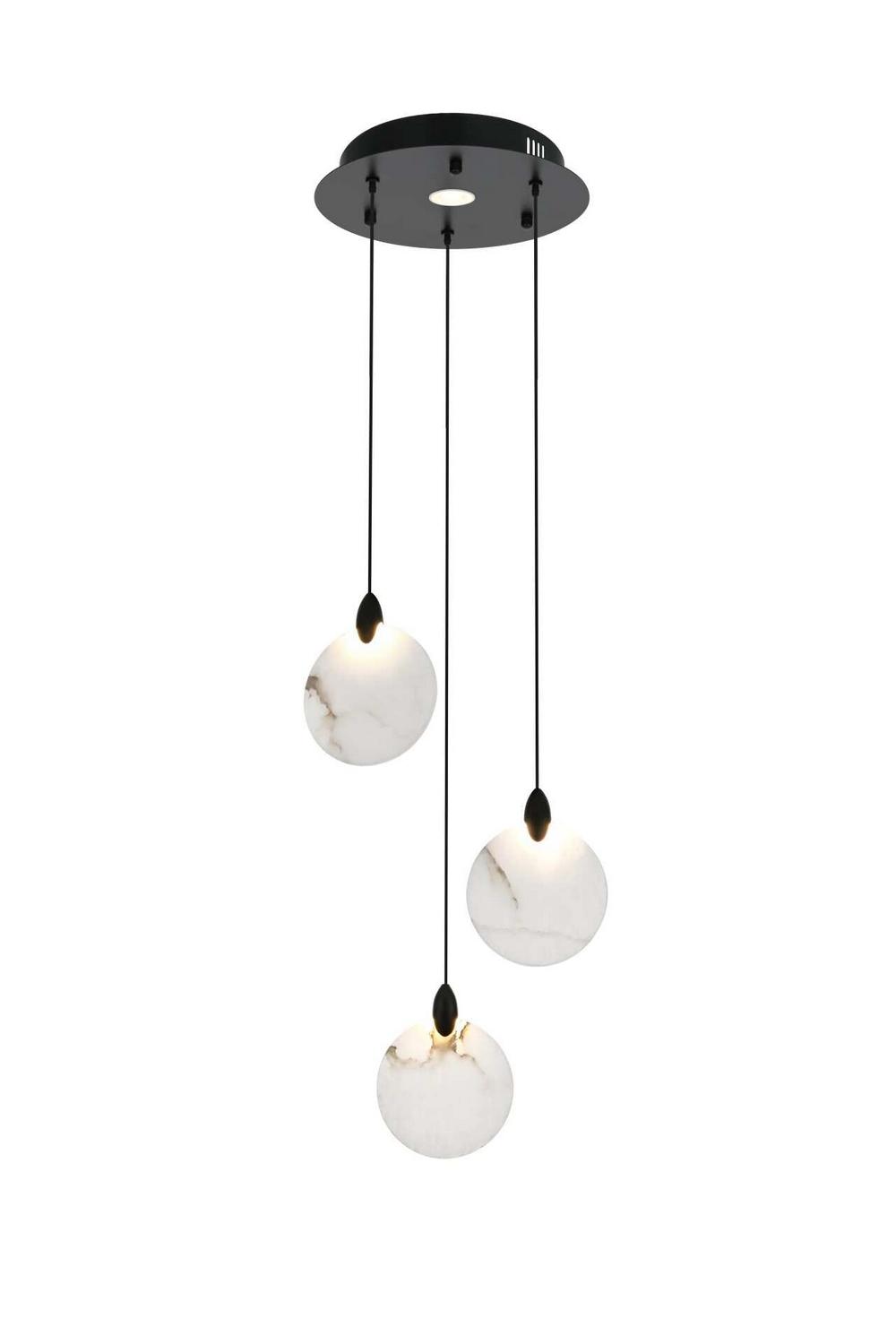 Elegant Lighting - 1012D12BK-11ST - LED Pendant - Avery - Black