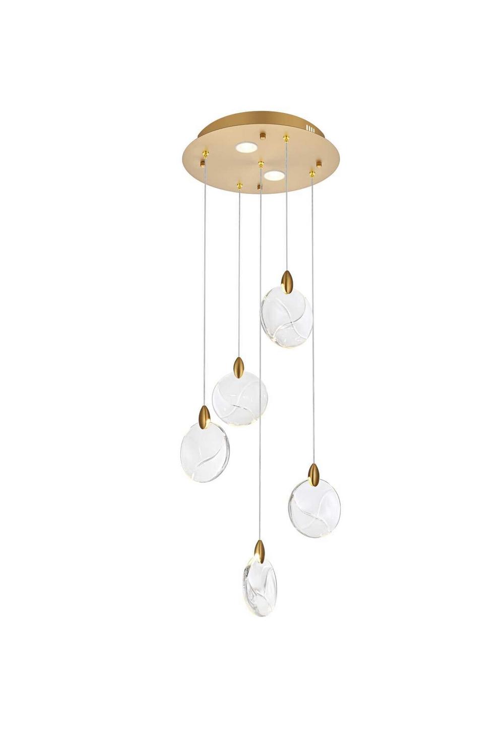 Elegant Lighting - 1012D16SG-01CR - LED Pendant - Avery - Satin Gold