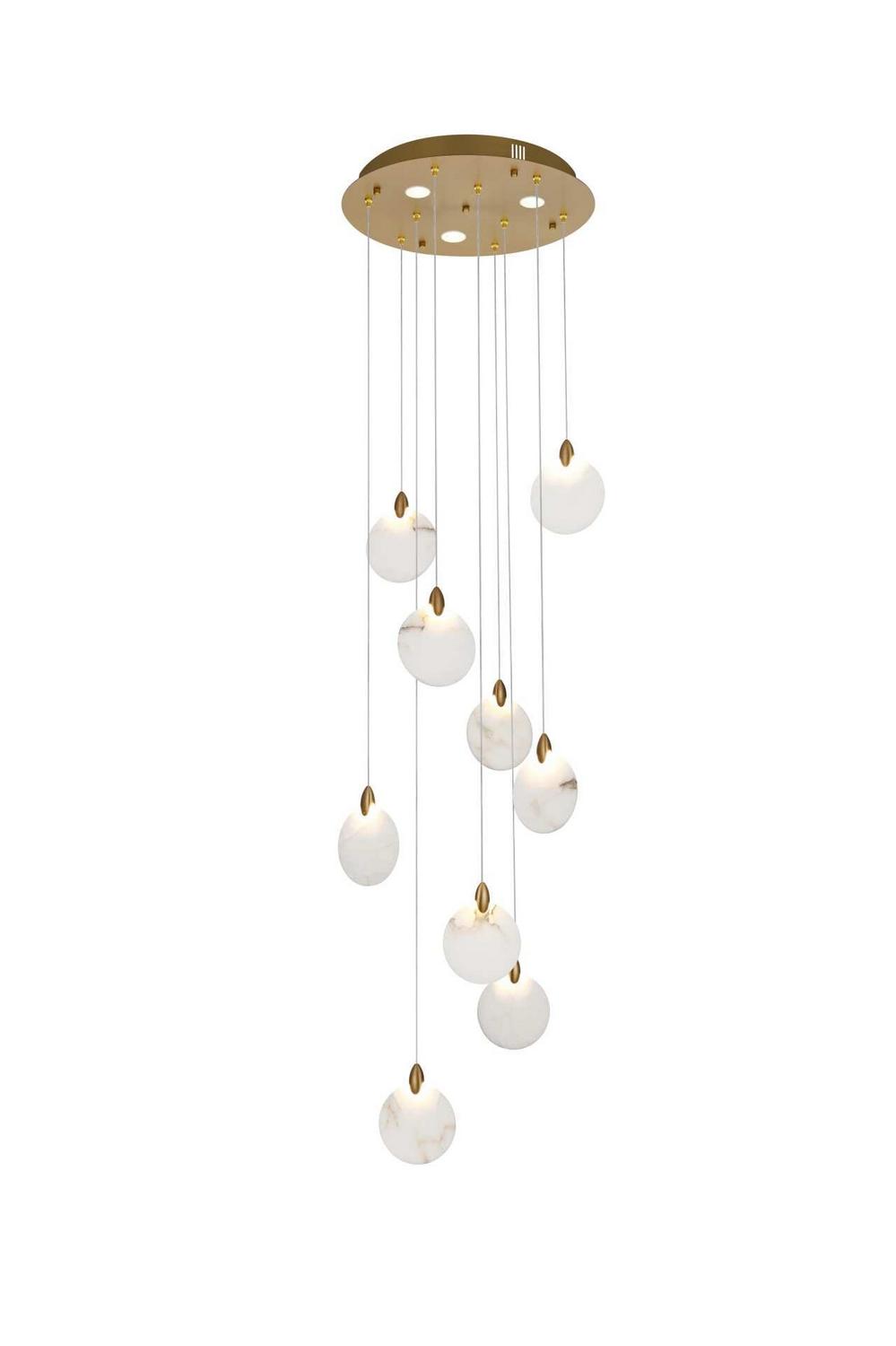 Elegant Lighting - 1012D20SG-11ST - LED Pendant - Avery - Satin Gold